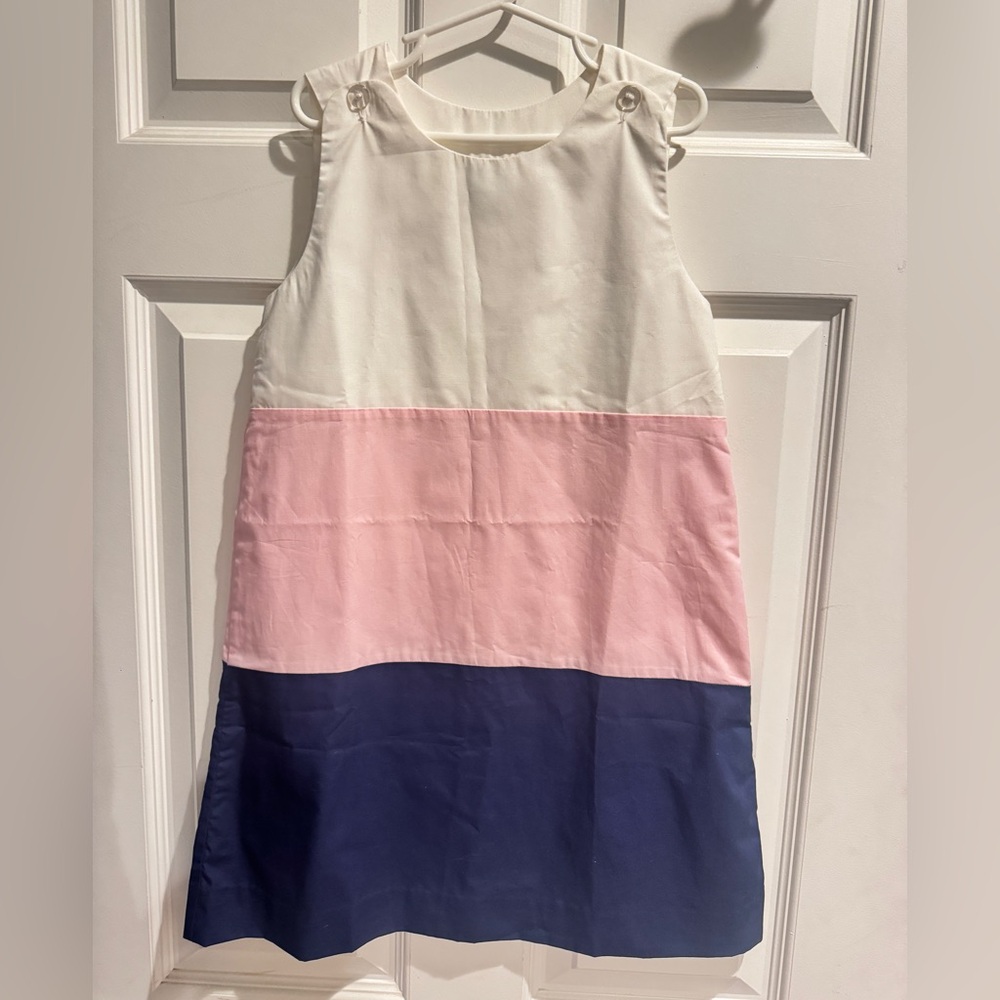 Nantucket Kids Girls Colorblock Sleeveless Dress - White Pink Navy